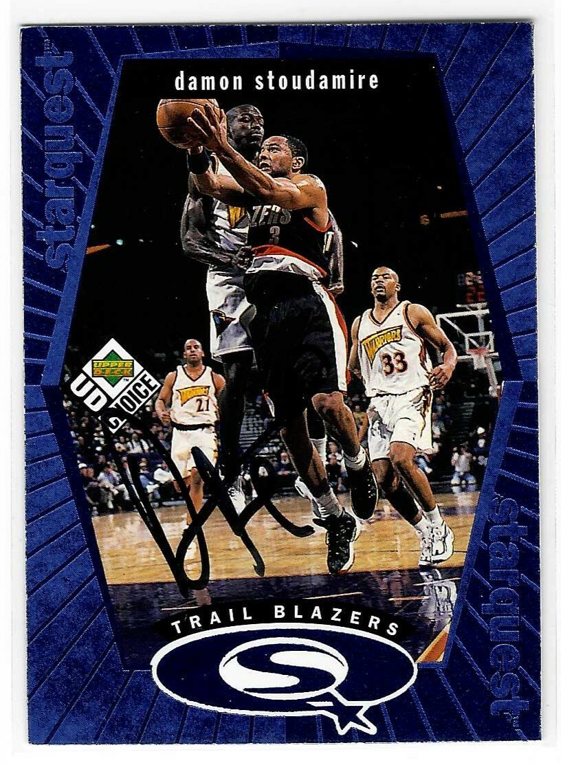 Damon Stoudamire Signed 1997/98 Upper Deck Choice Card #SQ22