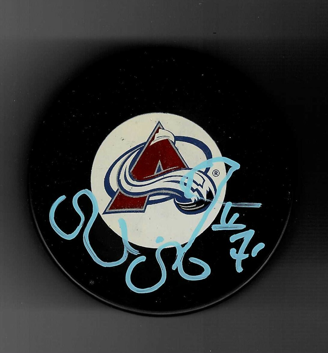 Patrice Brisebois Signed Colorado Avalanche Puck Signed In Blue
