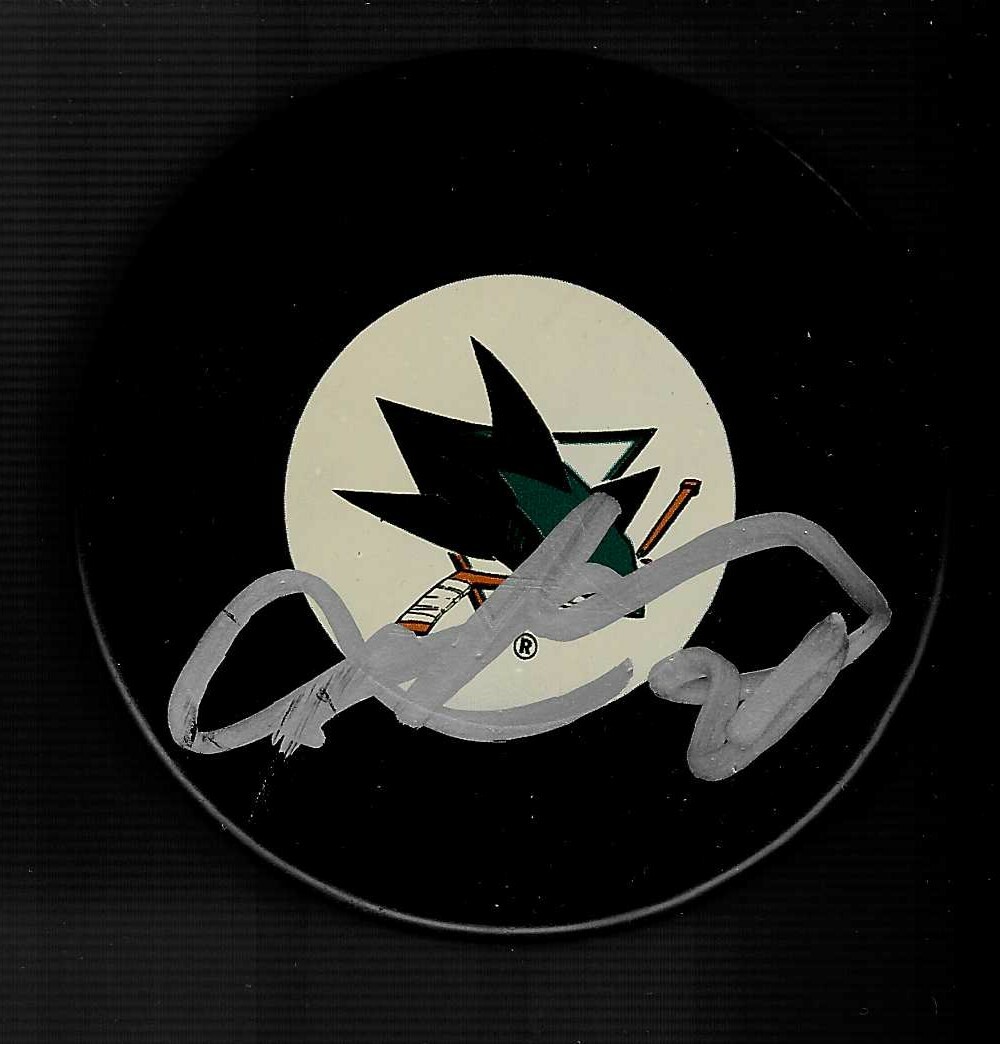 Jim Vandermeer Signed San Jose Sharks Puck
