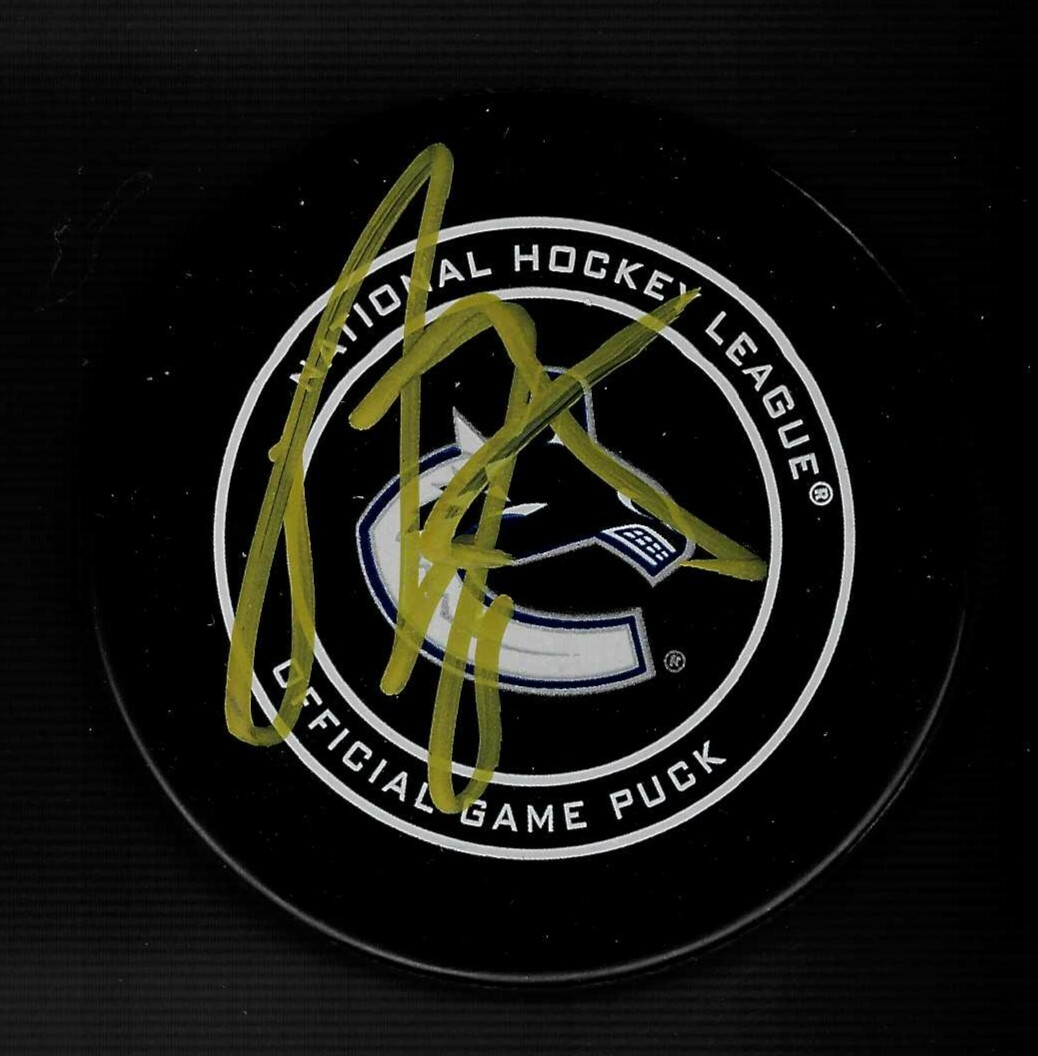Tyler Myers Signed Vancouver Canucks Official Game Puck