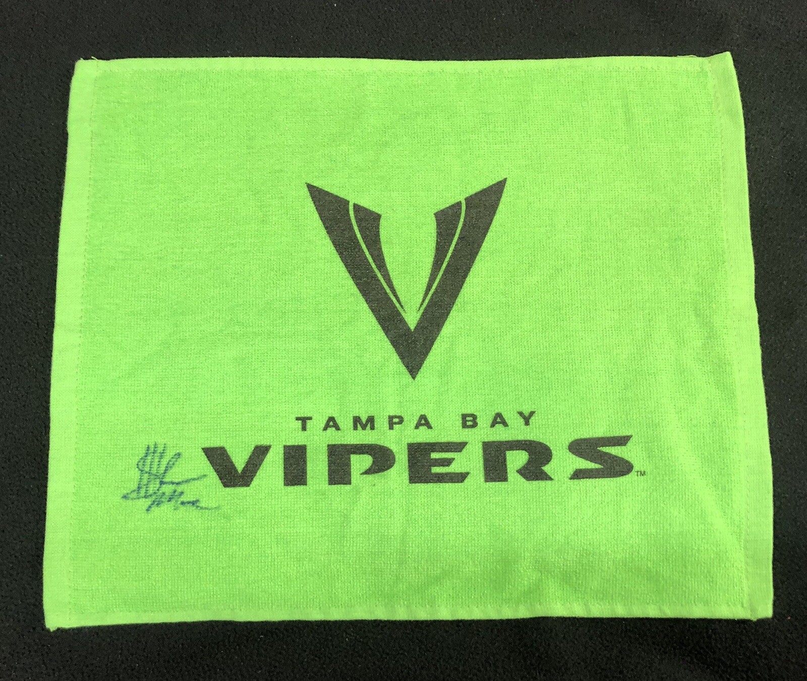 SHANE MCMAHON SIGNED XFL 2020 TAMPA BAY VIPERS RALLY TOWEL WWE COLLECTIBLE MEMORABILIA