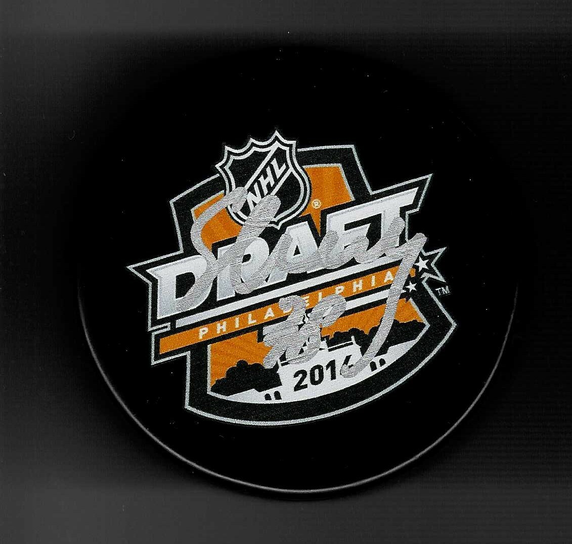 NIKITA SCHERBAK SIGNED MONTREAL CANADIENS 2014 NHL DRAFT PUCK LOS ANGLES KINGS COLLECTIBLE MEMORABILIA