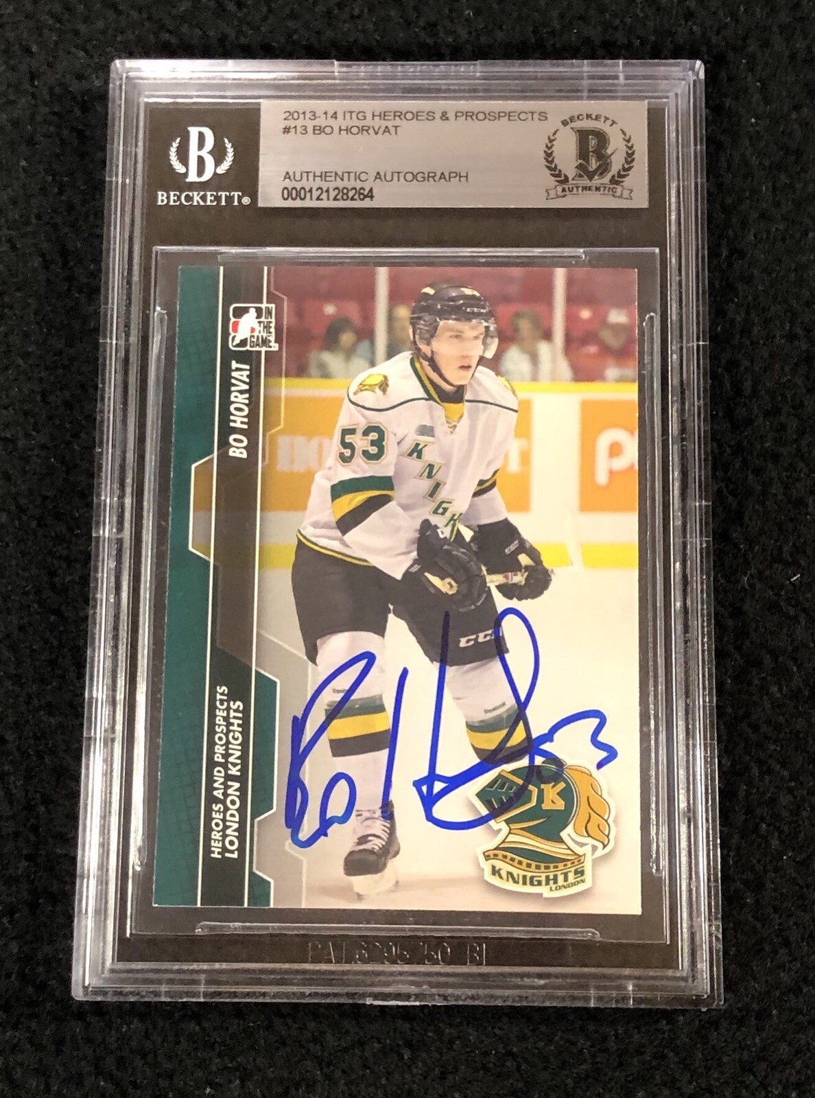 Bo Horvat Signed 2013/14 Heroes And Prospects Card #13 Beckett Certified