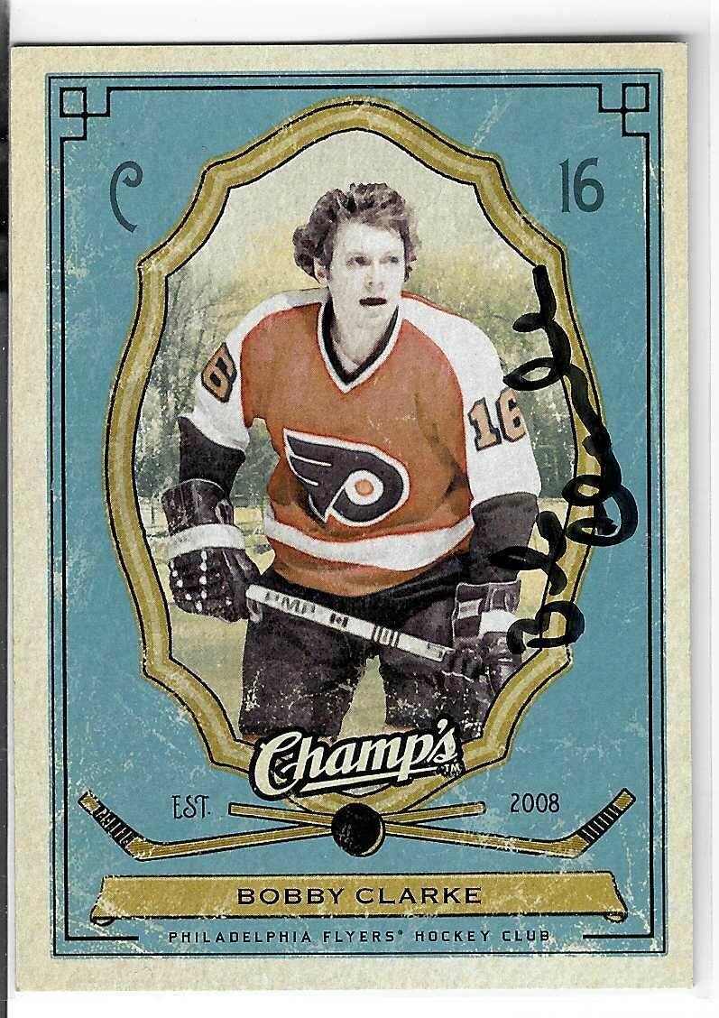 Bobby Clarke Signed 2009/10 Champs Card #75