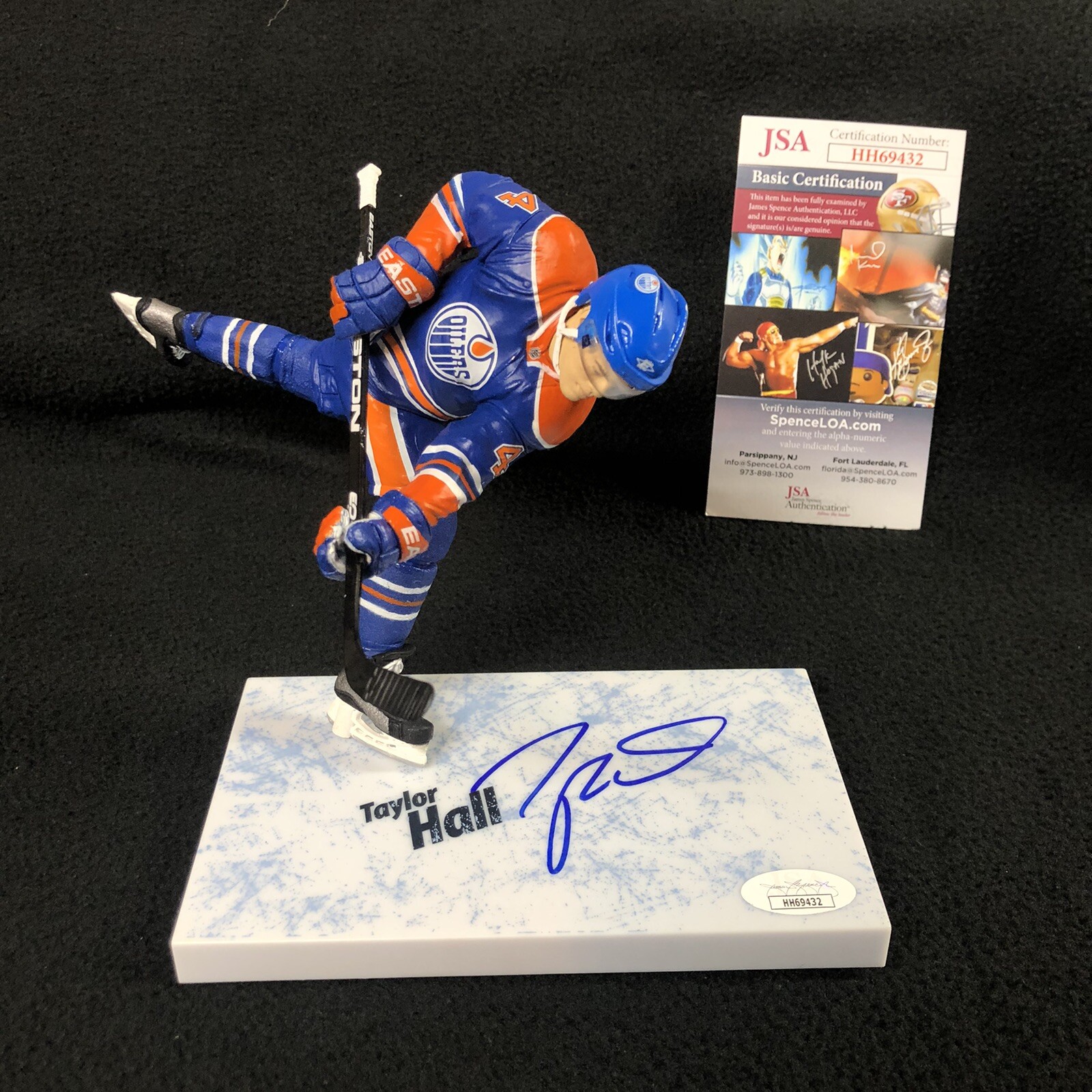 Taylor Hall Signed Edmonton Oilers McFarlane Figure JSA COA