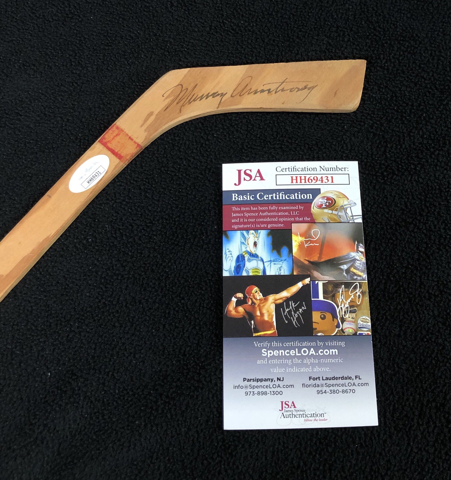 Murray Armstrong Signed Vintage Wood Mini Stick Denver Pioneers Coach JSA COA