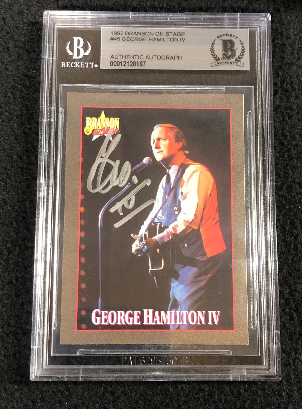George Hamilton IV Signed 1992 Branson On Stage Card #45 Beckett Certified