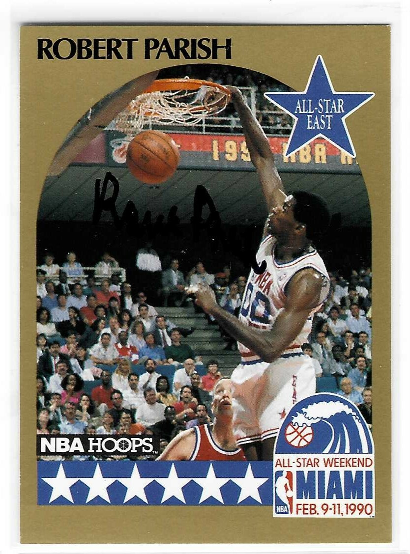 Robert Parish Signed 1990/91 NBA Hoops Card #8