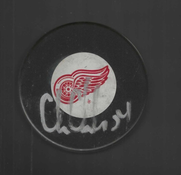 Chris Chelios Signed Detroit Red Wings Puck
