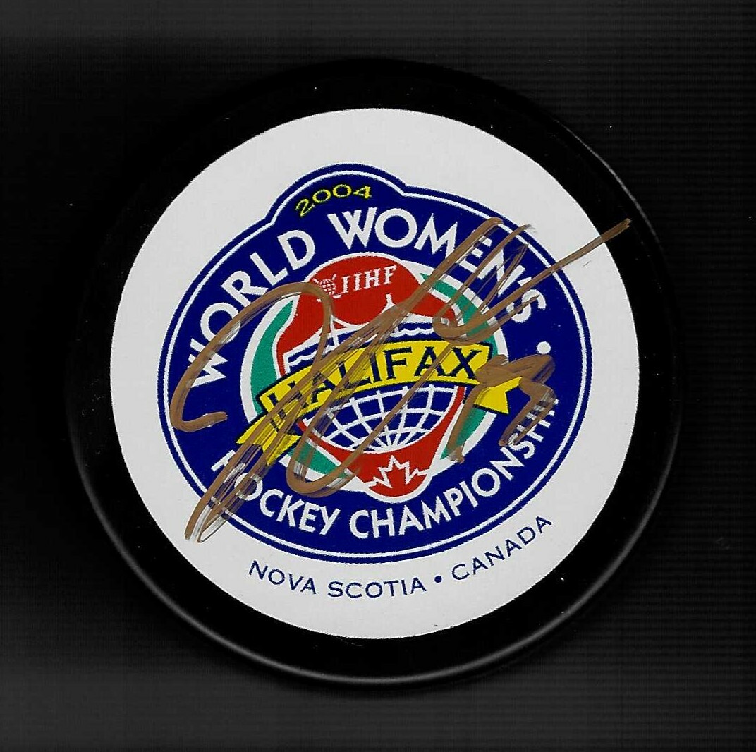 Julie Chu Signed 2004 IIHF Womens World Championship Halifax Puck USA