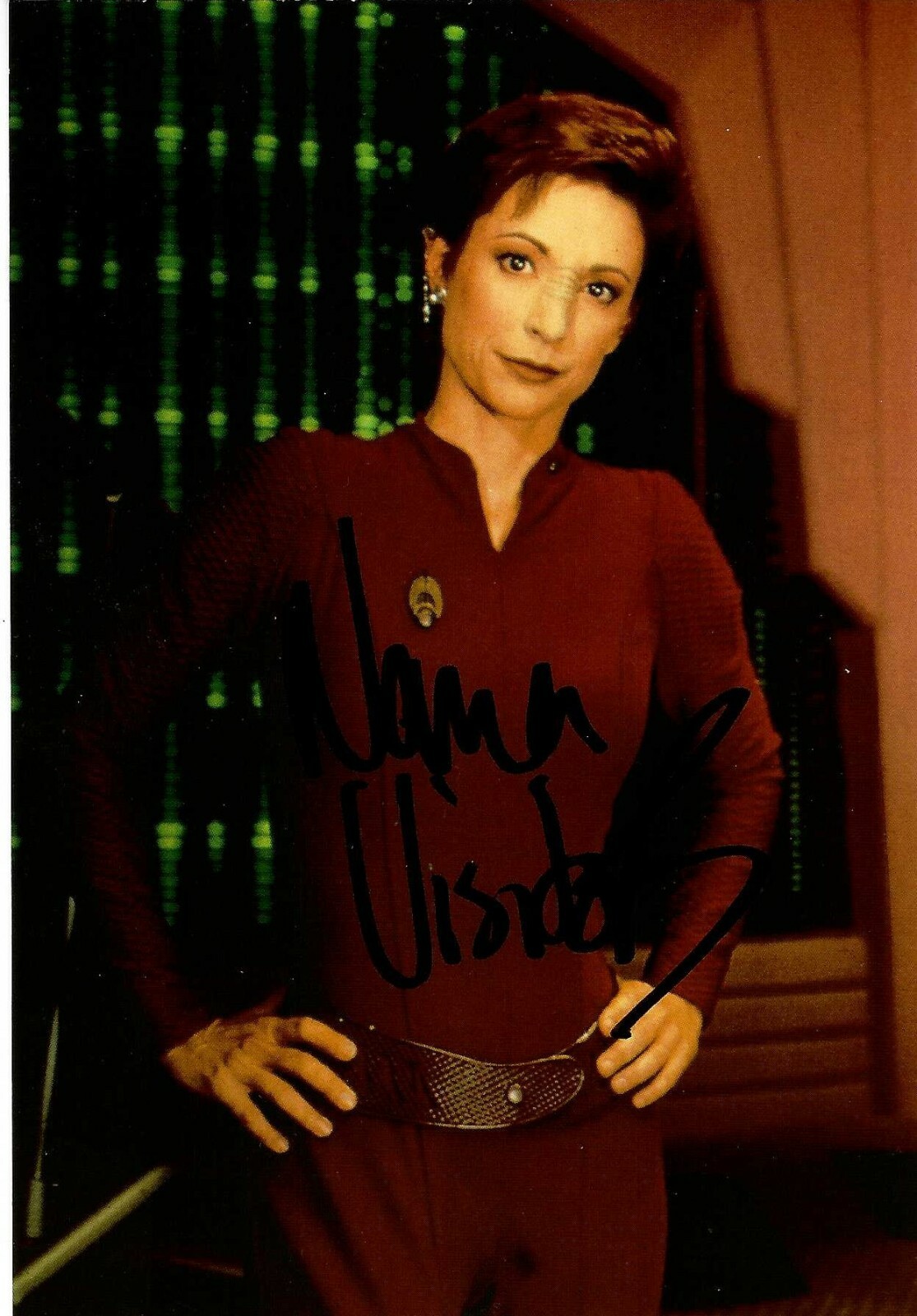 Nana Visitor Signed Star Trek Deep Space Nine Kira Nerys Postcard #1