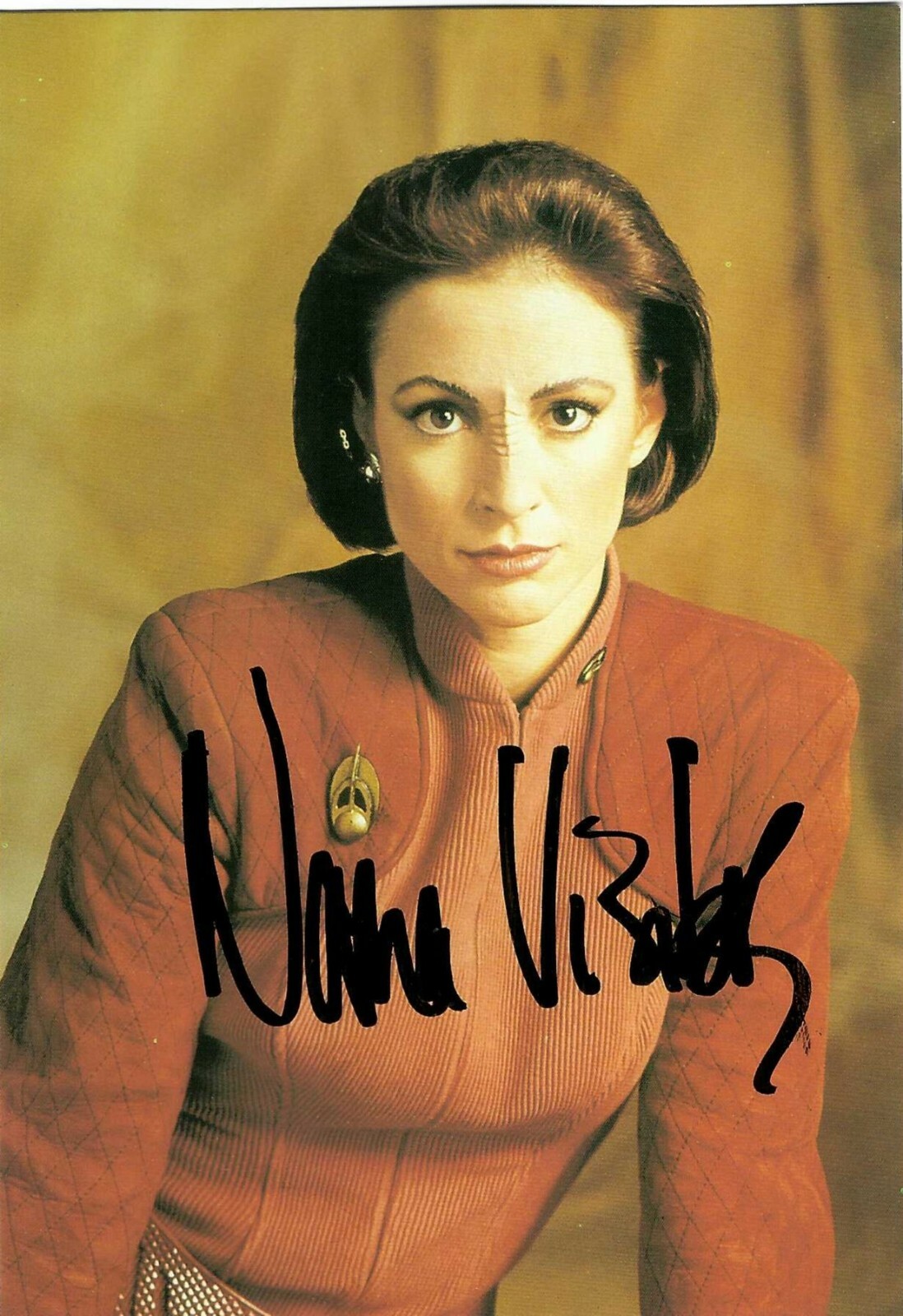 Nana Visitor Signed Star Trek Deep Space Nine Kira Nerys Postcard #2