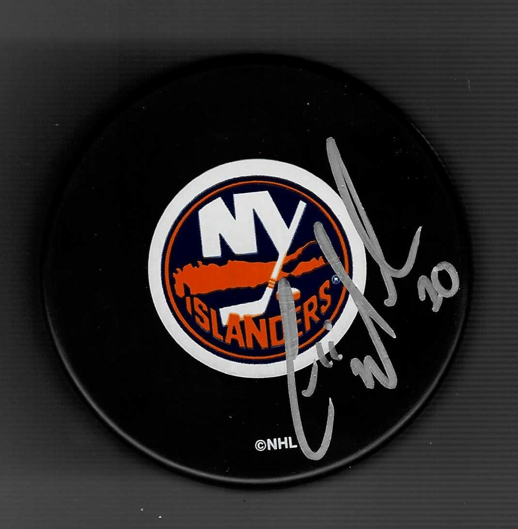 Eric Manlow Signed New York Islanders Puck