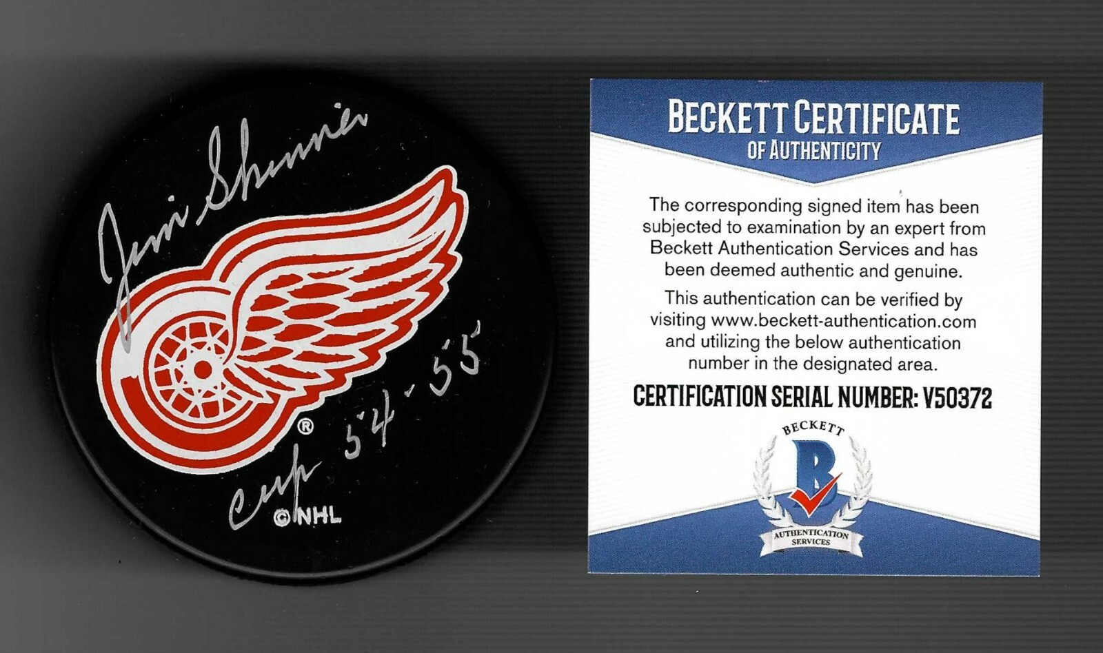 Jim Skinner Signed Detroit Red Wings Ravens Athletic Puck Beckett COA