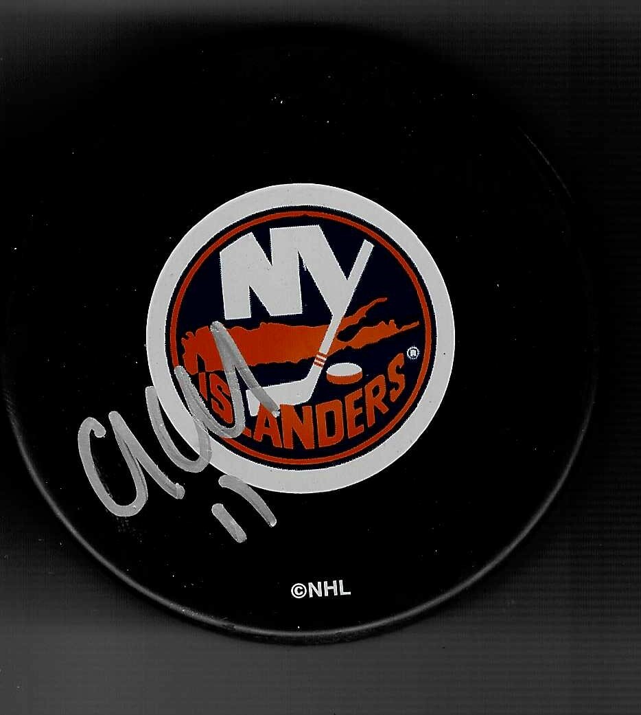 Andy Hilbert Signed New York Islanders Puck