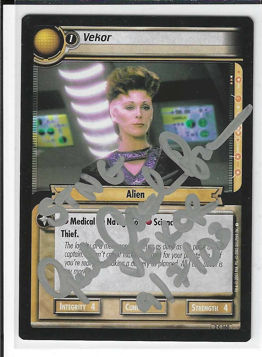 Julie Caitlin Brown Signed Star Trek The Next Generation Vekor Game Card