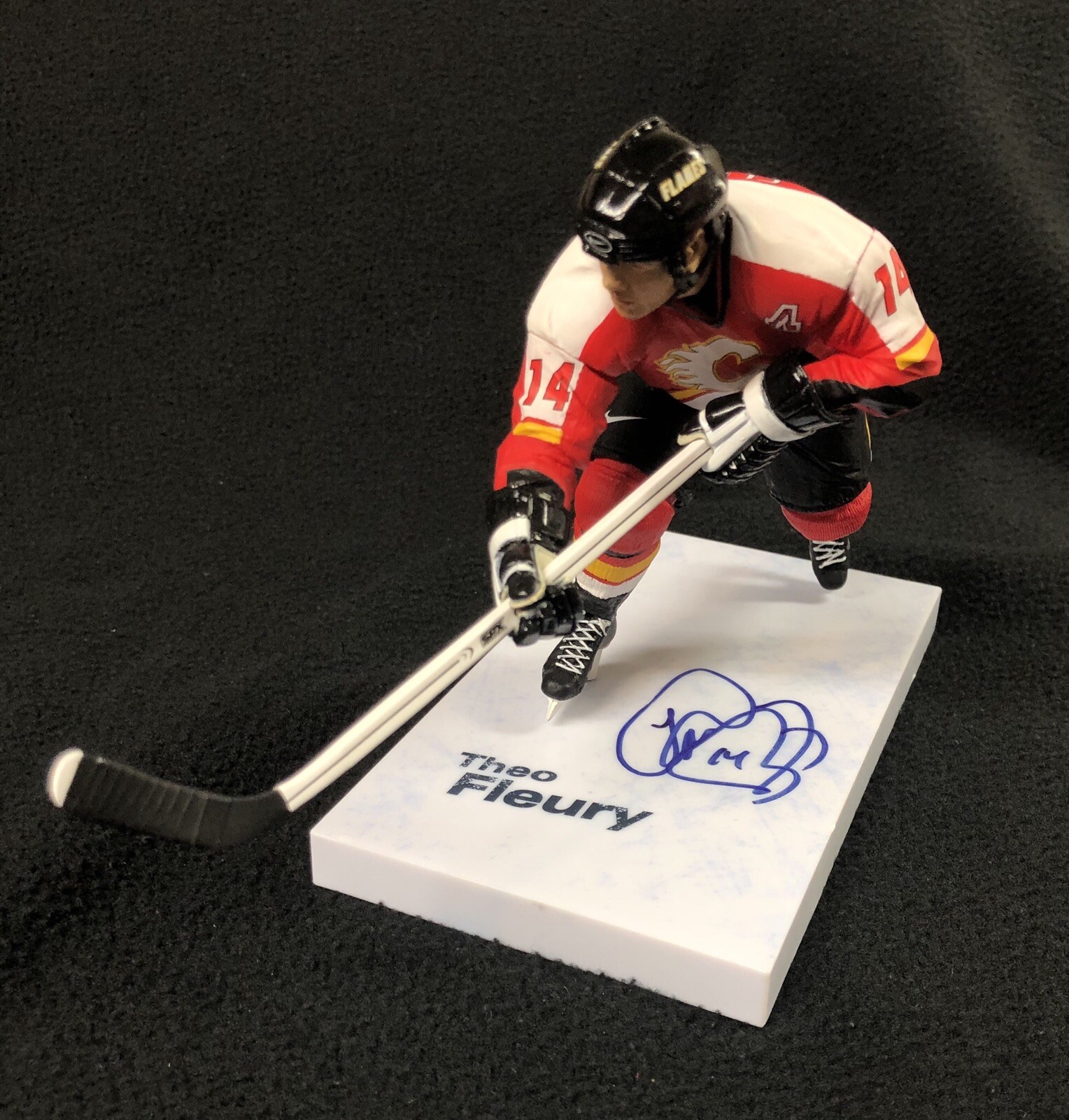Theo Fleury Signed Calgary Flames McFarlane Figure Theoren