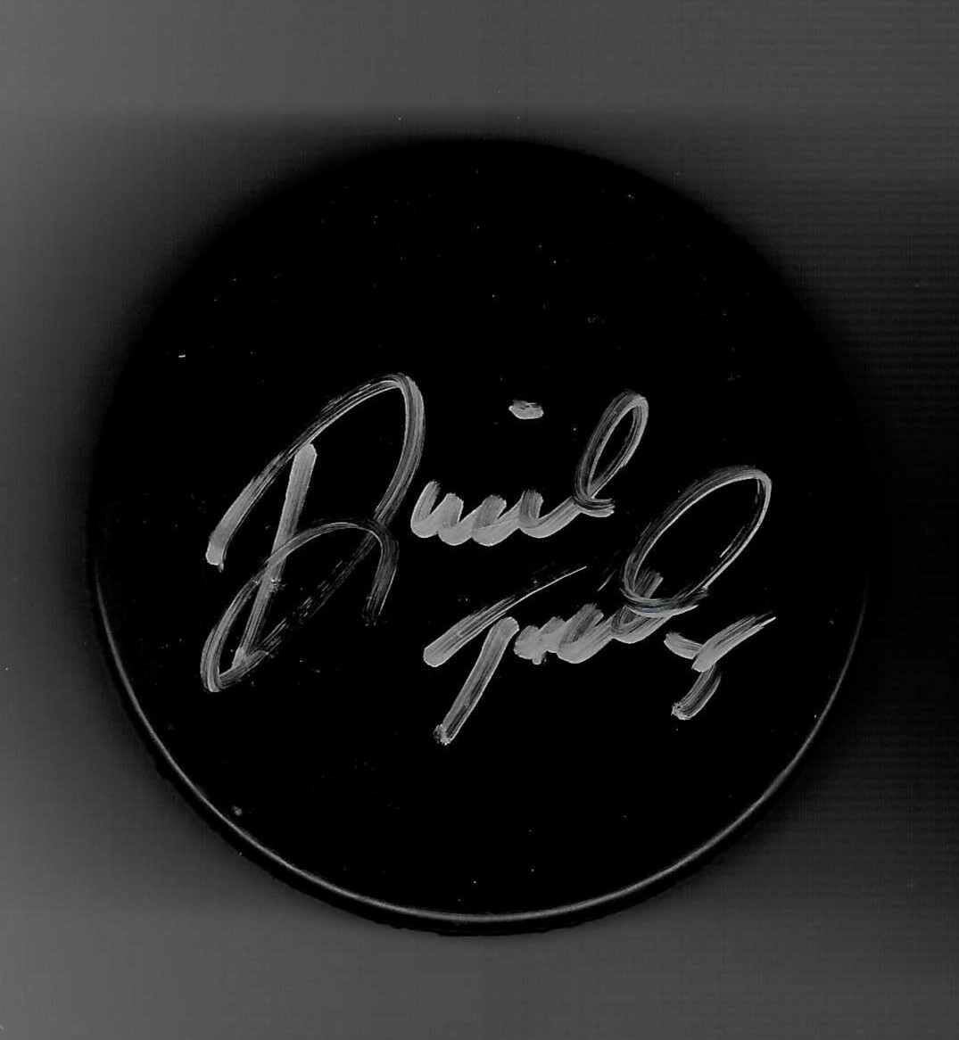 David Tanabe Signed Blank Puck Carolina Hurricanes Bruins Coyotes Utah Mammoth