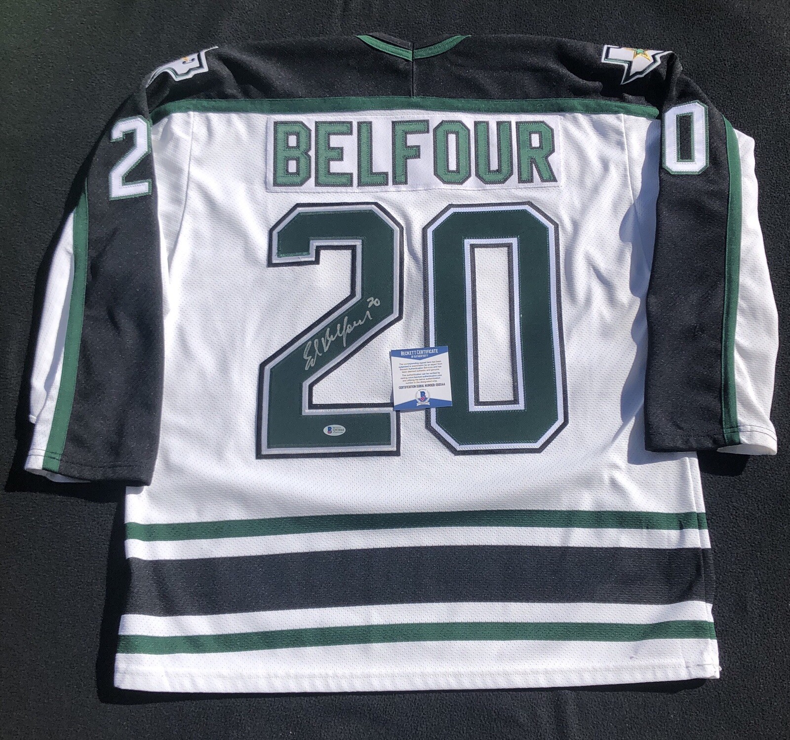 Ed Belfour Signed Dallas Stars 1999 Stanley Cup CCM Jersey Large Beckett COA