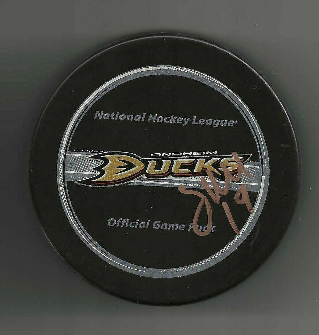 Stephane Robidas Signed Anaheim Ducks Official Game Puck