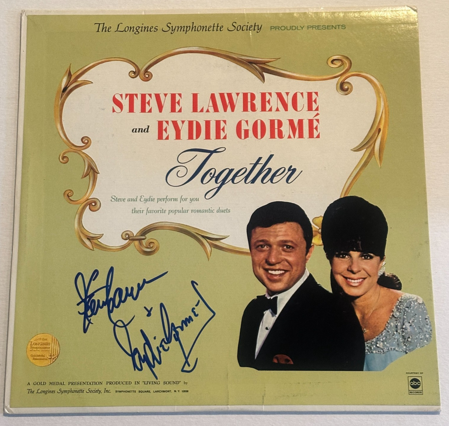 STEVE LAWRENCE & EYDIE GORME Signed Together LP ALBUM COVER Beckett Auth (BAS)