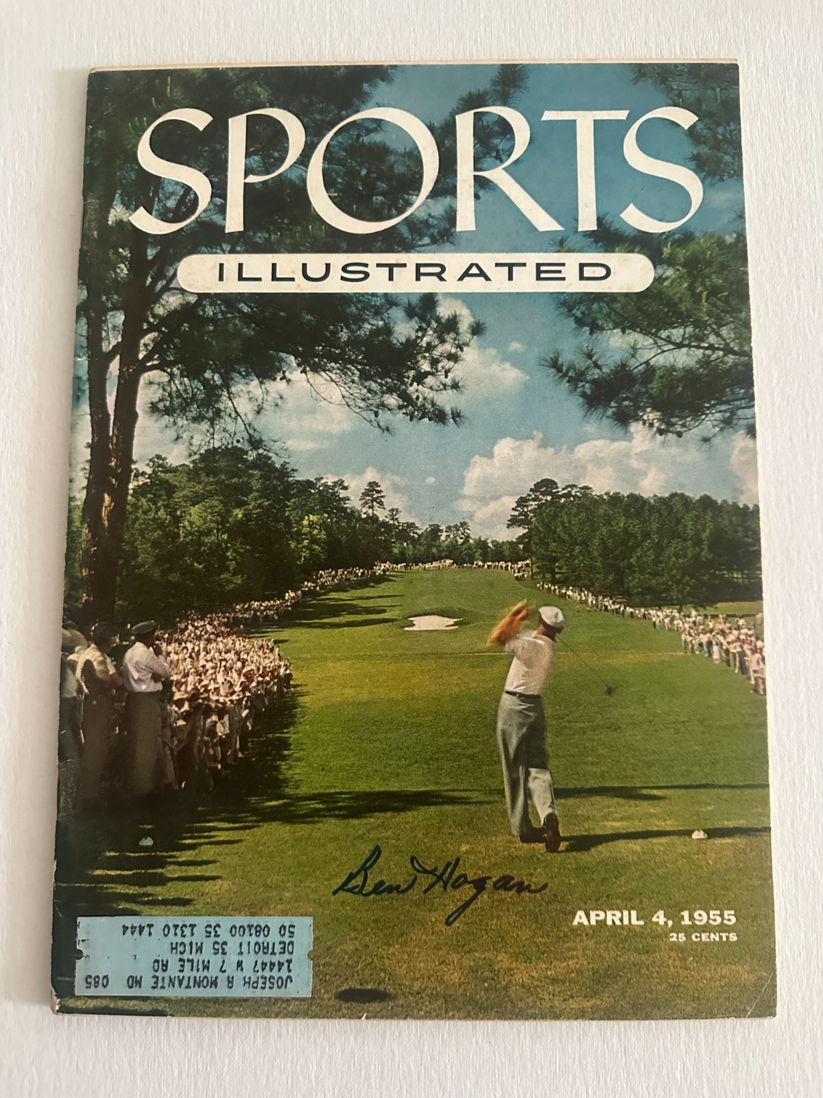 BEN HOGAN Signed 4/4/55 Masters  SPORTS ILLUSTRATED Beckett (BAS) LOA