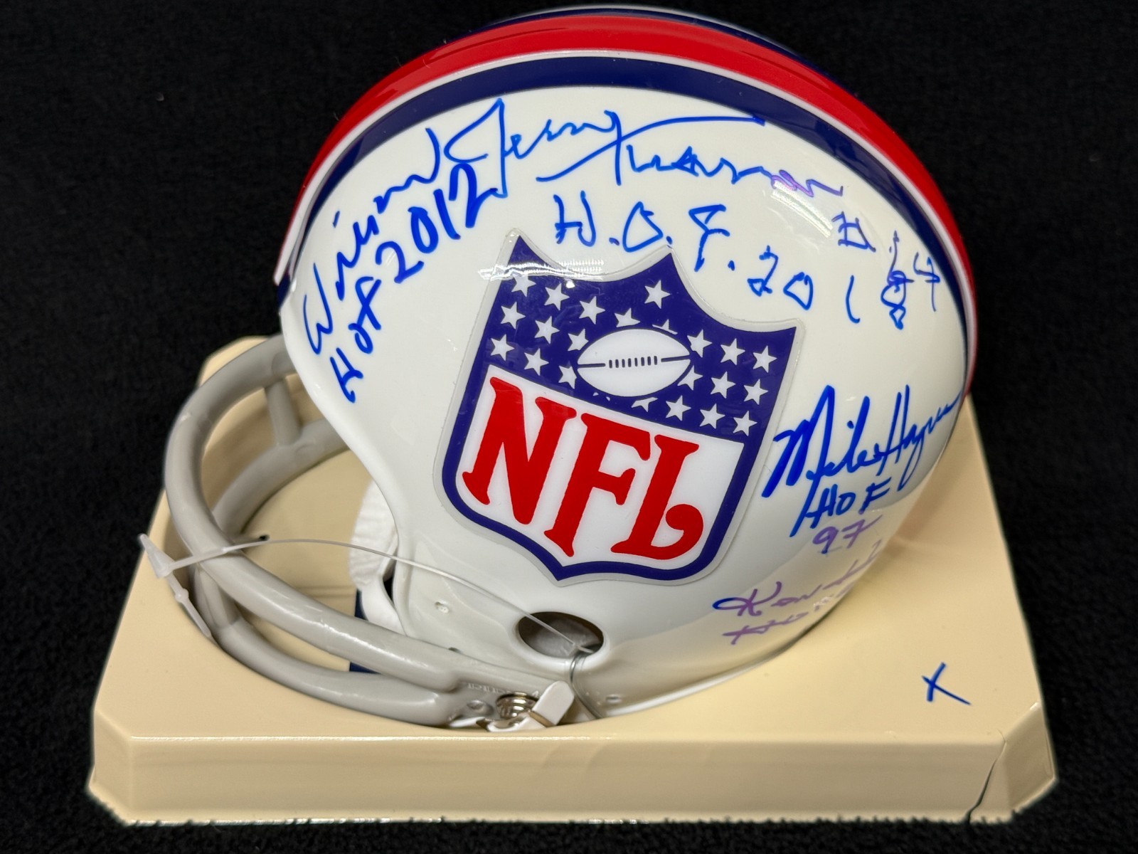 Pro Football NFL Hall Of Famers Signed HOF Mini Helmet Signed By 8 JSA LOA COA