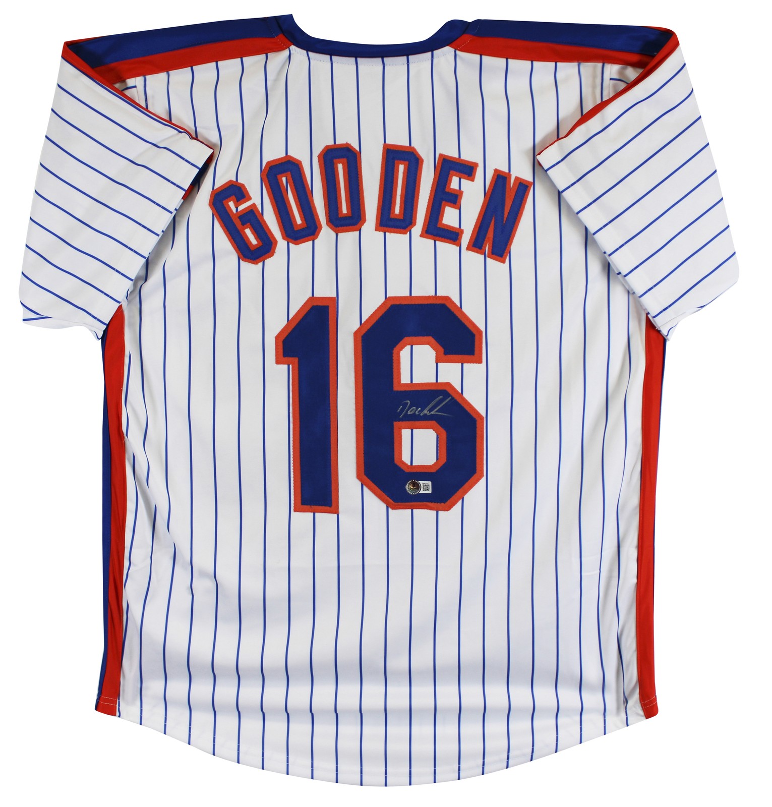 Doc Gooden Authentic Signed White Pinstripe Pro Style Jersey Autographed BAS