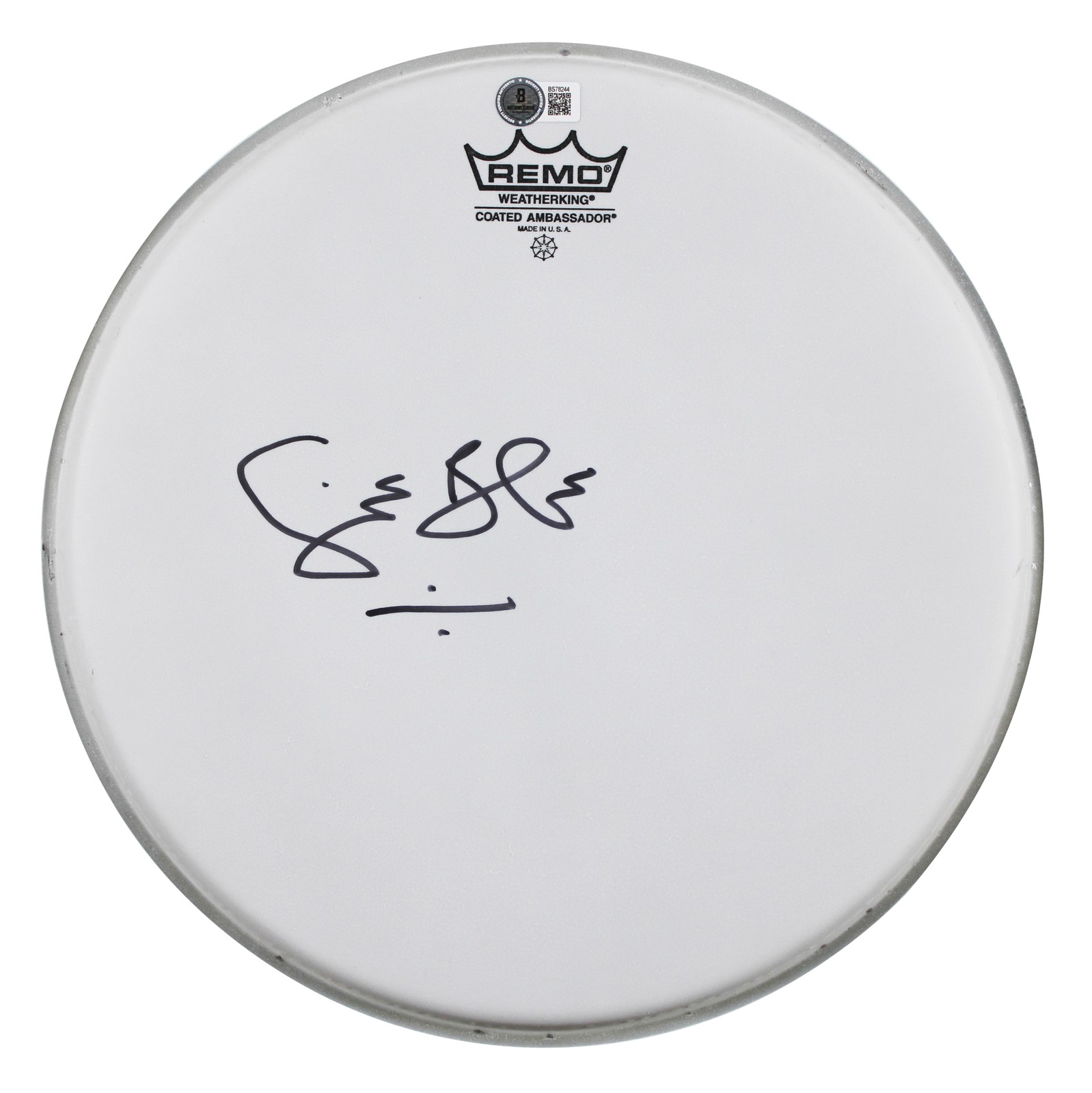 Ginger Baker Cream Authentic Signed 12 Inch Remo Drum Head BAS #BS78244