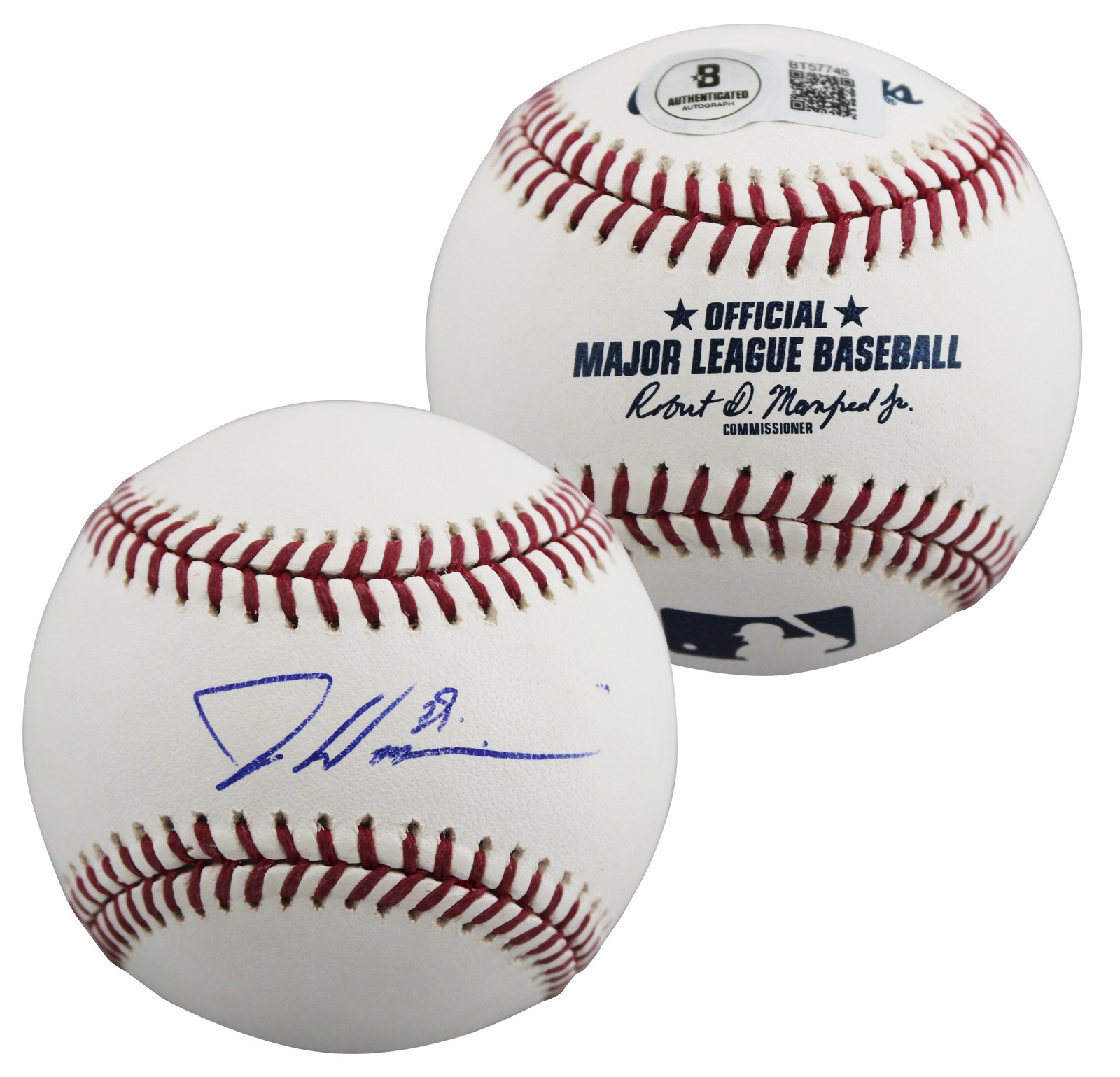 Marlins Dontrelle Willis Authentic Signed Manfred OML Baseball BAS #BT57745