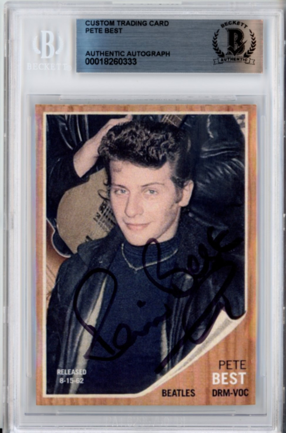 Pete Best The Beatles Original Drummer Signed Card Beckett BAS COA AUTOGRAPHED