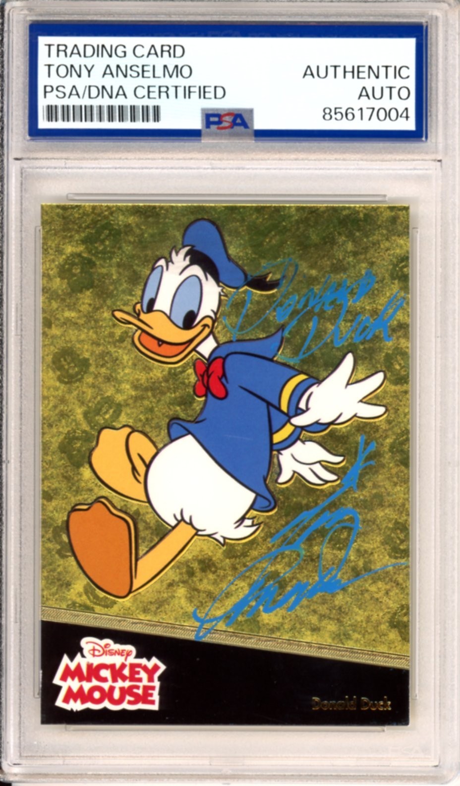 2019 UPPER DECK DISNEY DONALD DUCK SIGNED TONY ANSELMO PSA DNA COA AUTOGRAPH