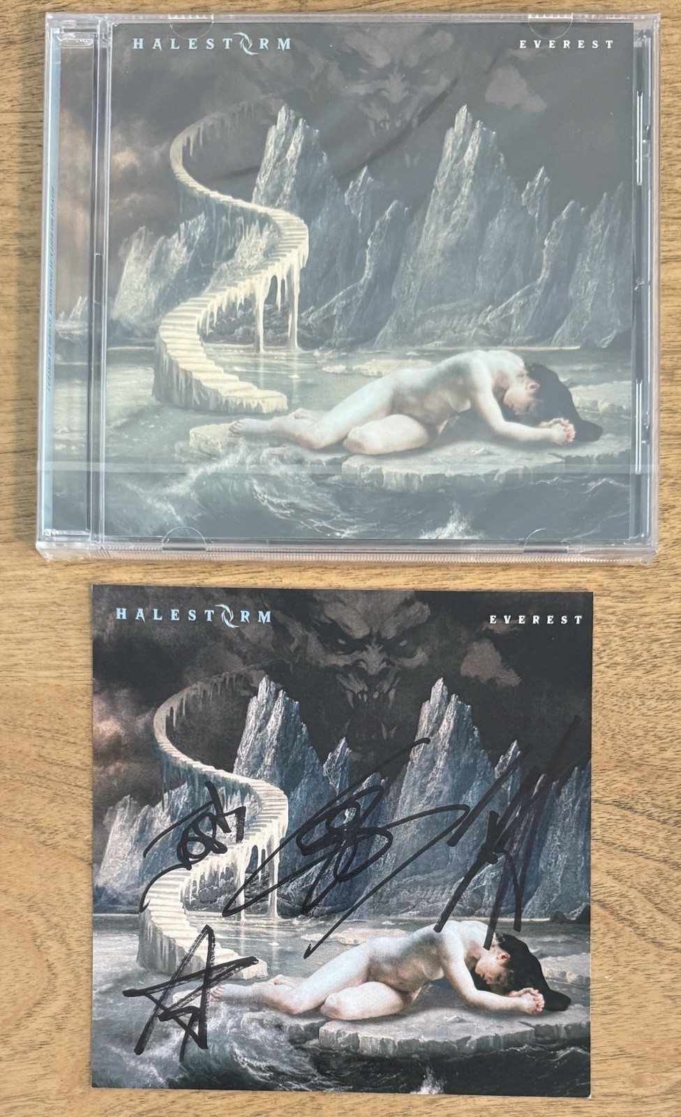 HALESTORM FULL BAND SIGNED EVEREST ART CARD INSERT & CD SEALED NEW