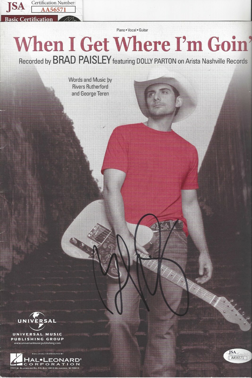 BRAD PAISLEY Signed Autograph 