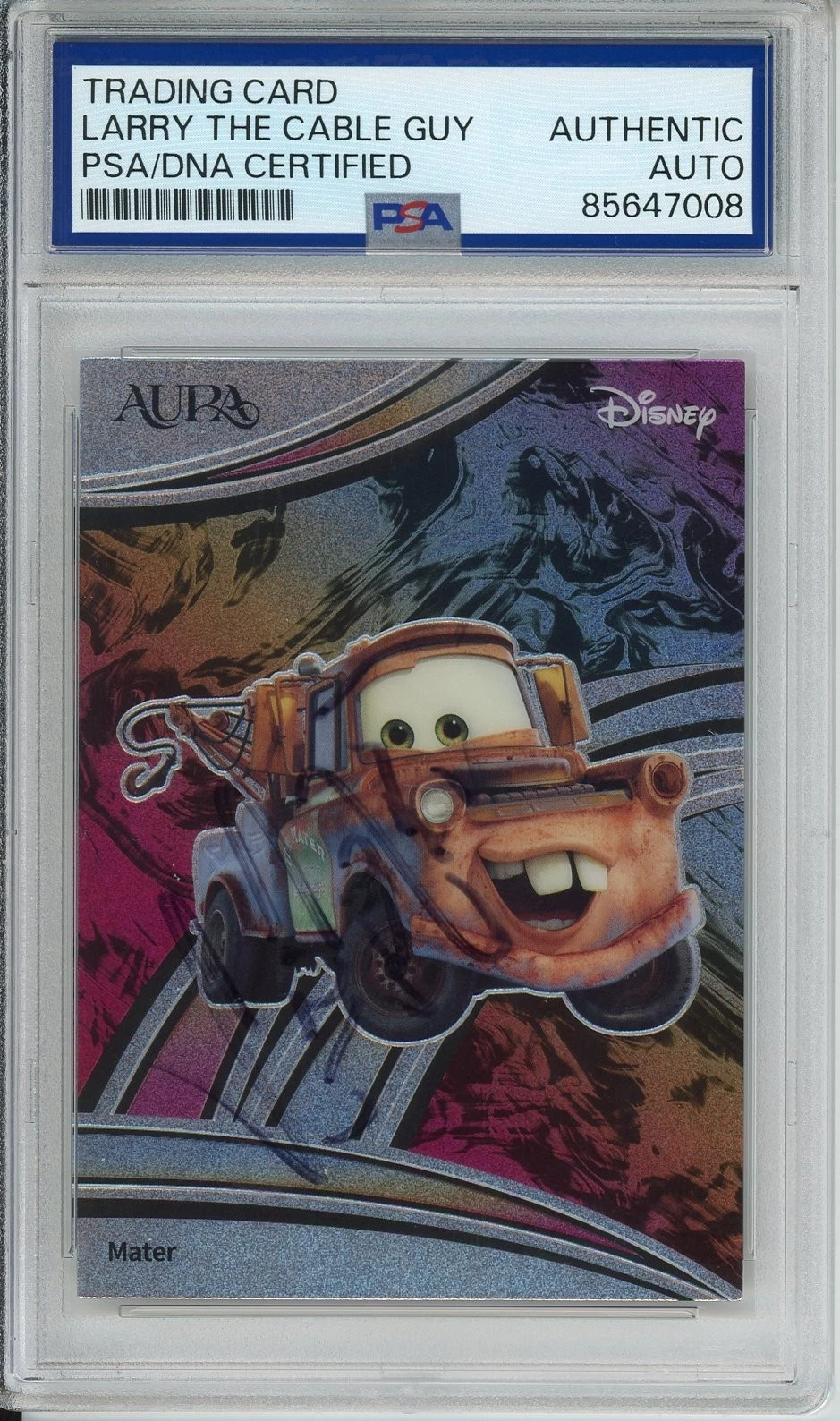 2023 KAKAWOW CHROME AURA DISNEY MATER SIGNED LARRY THE CABLE GUY PSA DNA COA