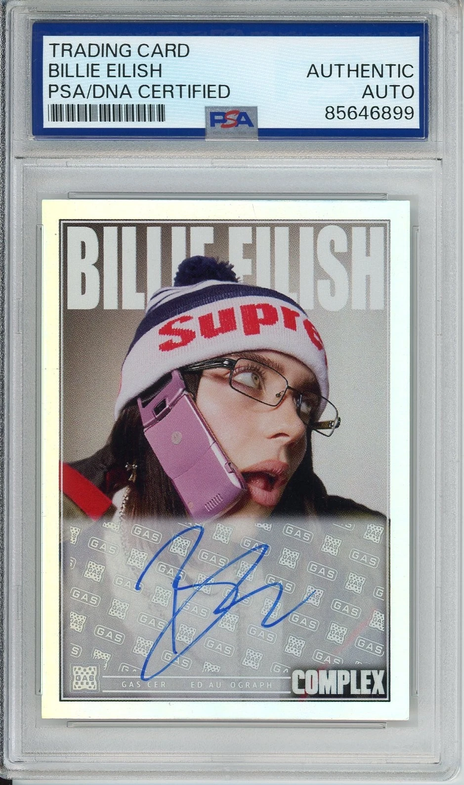 Billie Eilish COMPLEX GAS Card AUTOGRAPH SIGNED Rainbow Foil 37/40 PSA DNA COA