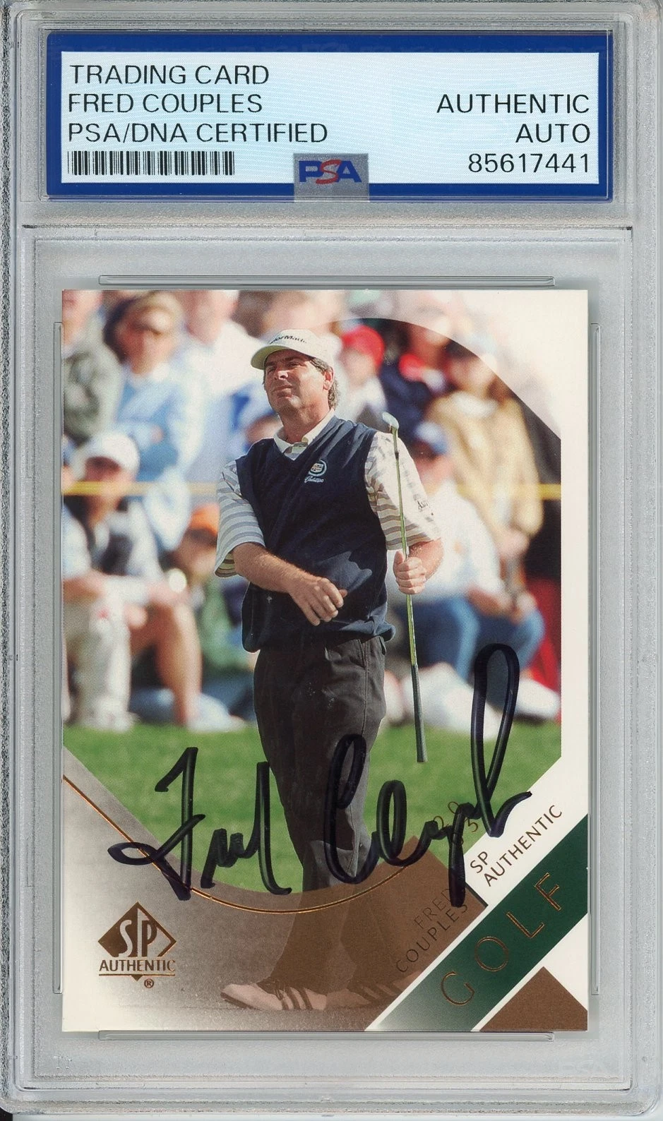 2003 UD SP AUTHENTIC GOLF FRED COUPLES SIGNED CARD PSA DNA COA AUTOGRAPH