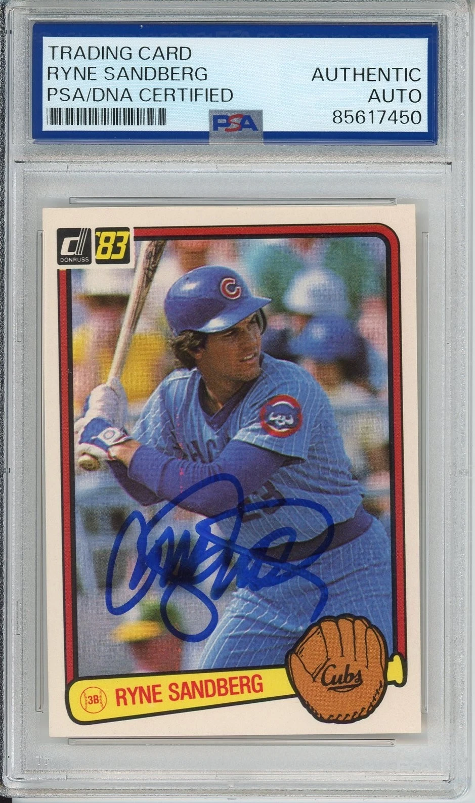 1983 83 DONRUSS RYNE SANDBERG SIGNED HOF RC ROOKIE PSA DNA COA AUTOGRAPH CUBS