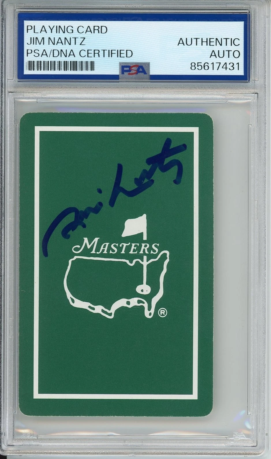 JIM NANTZ SIGNED OFFICIAL MASTERS PLAYING CARD PSA DNA COA AUTOGRAPH CERTIFIED