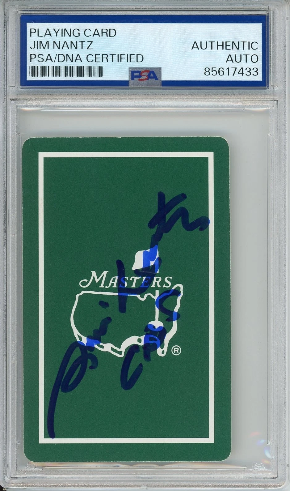 JIM NANTZ SIGNED OFFICIAL MASTERS PLAYING CARD PSA DNA COA AUTOGRAPHED AUTHENTIC