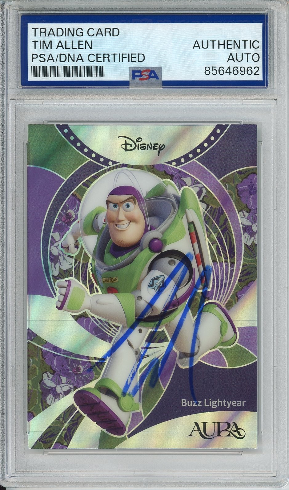 2025 DISNEY AURA SILVER #'d /345 BUZZ LIGHTYEAR SIGNED TIM ALLEN PSA DNA COA