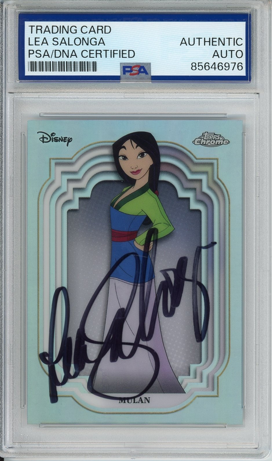 2024 TOPPS CHROME DISNEY REFRACTOR MULAN SIGNED LEA SALONGA PSA DNA AUTOGRAPH