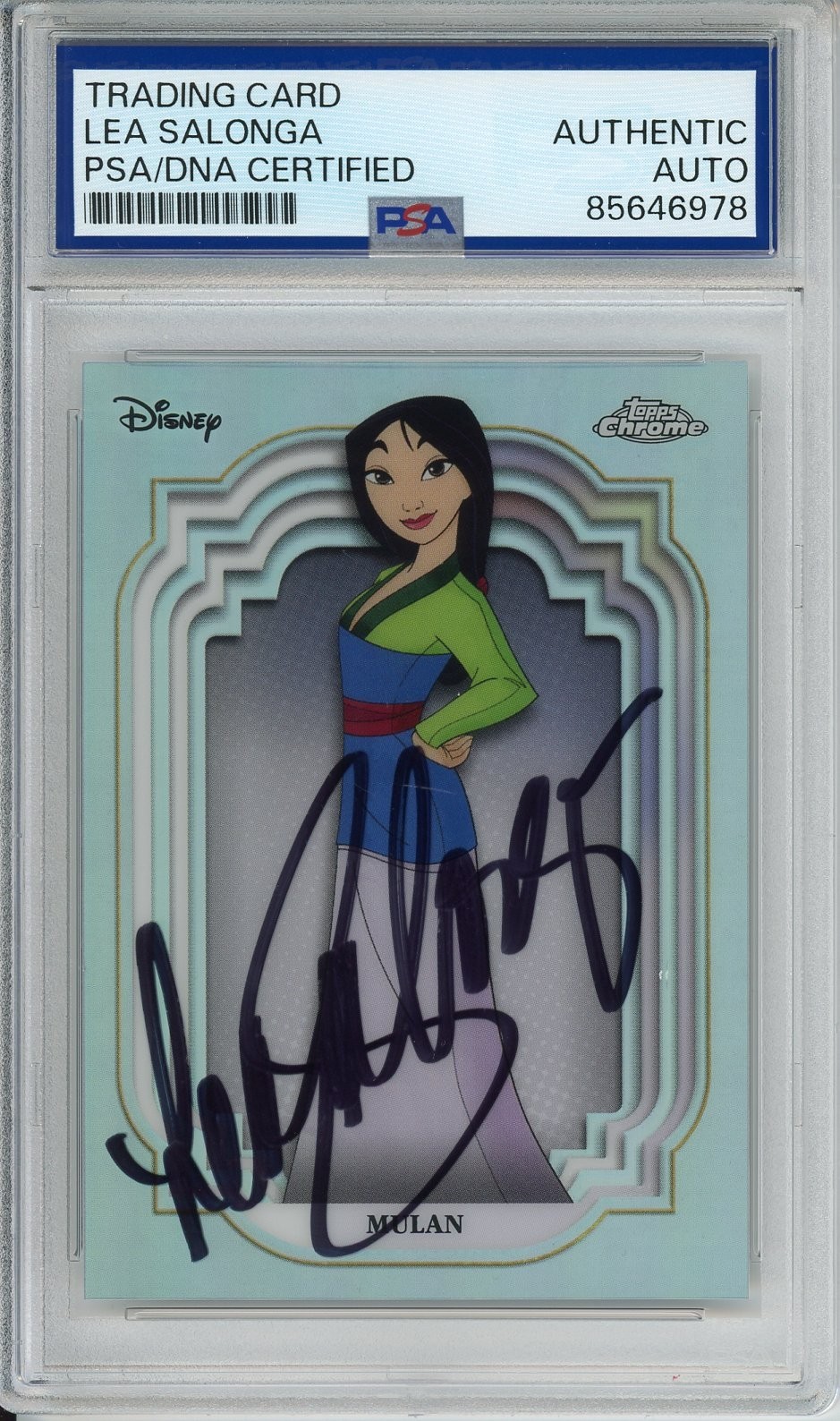 2024 TOPPS CHROME DISNEY REFRACTOR MULAN SIGNED LEA SALONGA PSA DNA AUTOGRAPHED
