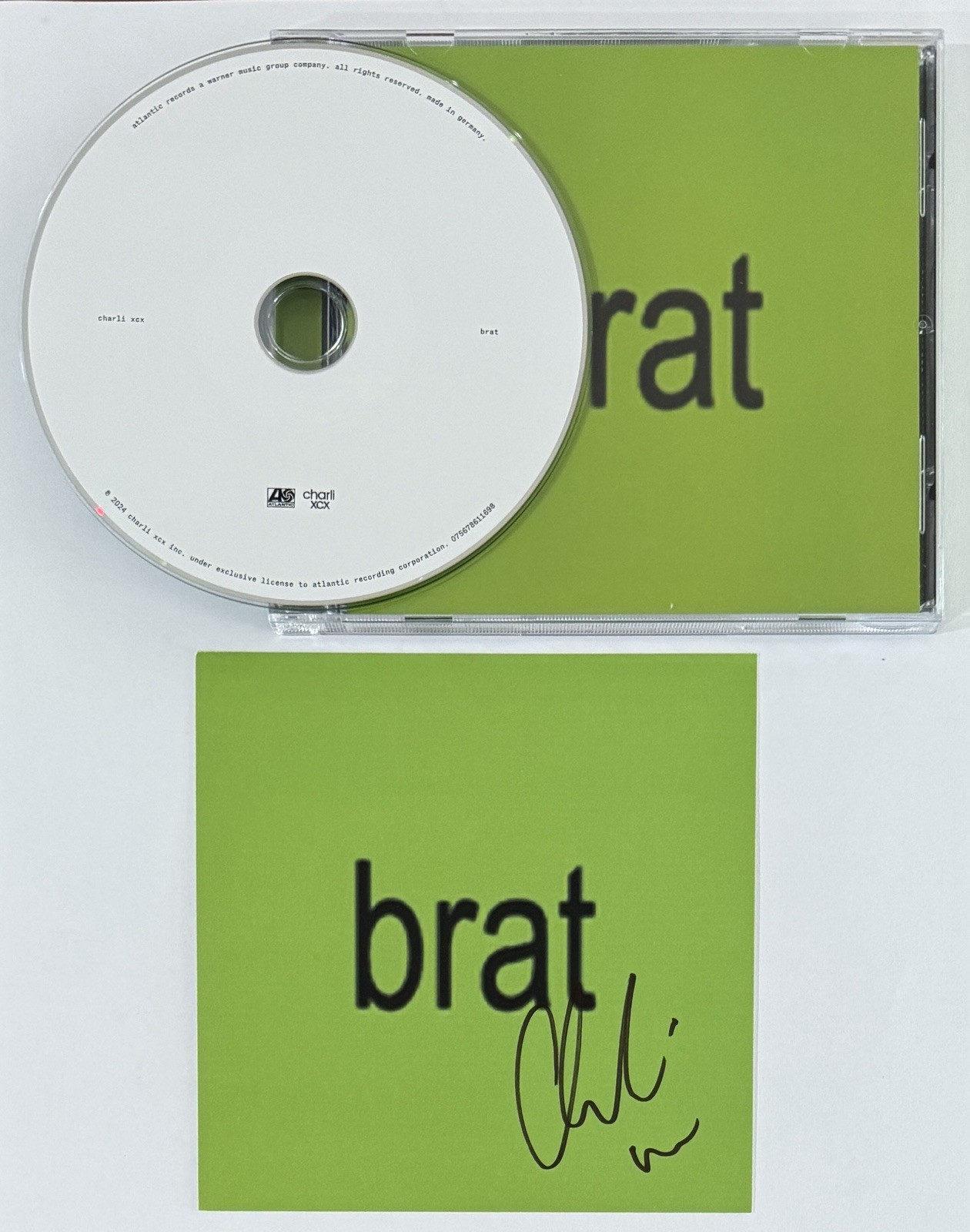 Charli XCX SIGNED BRAT Album Art Card Cover & CD PSA DNA COA Autograph Authentic