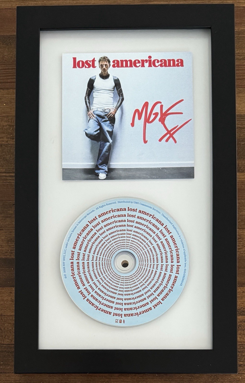 FRAMED Machine Gun Kelly Lost Americana CD & SIGNED Card Autographed PSA DNA COA