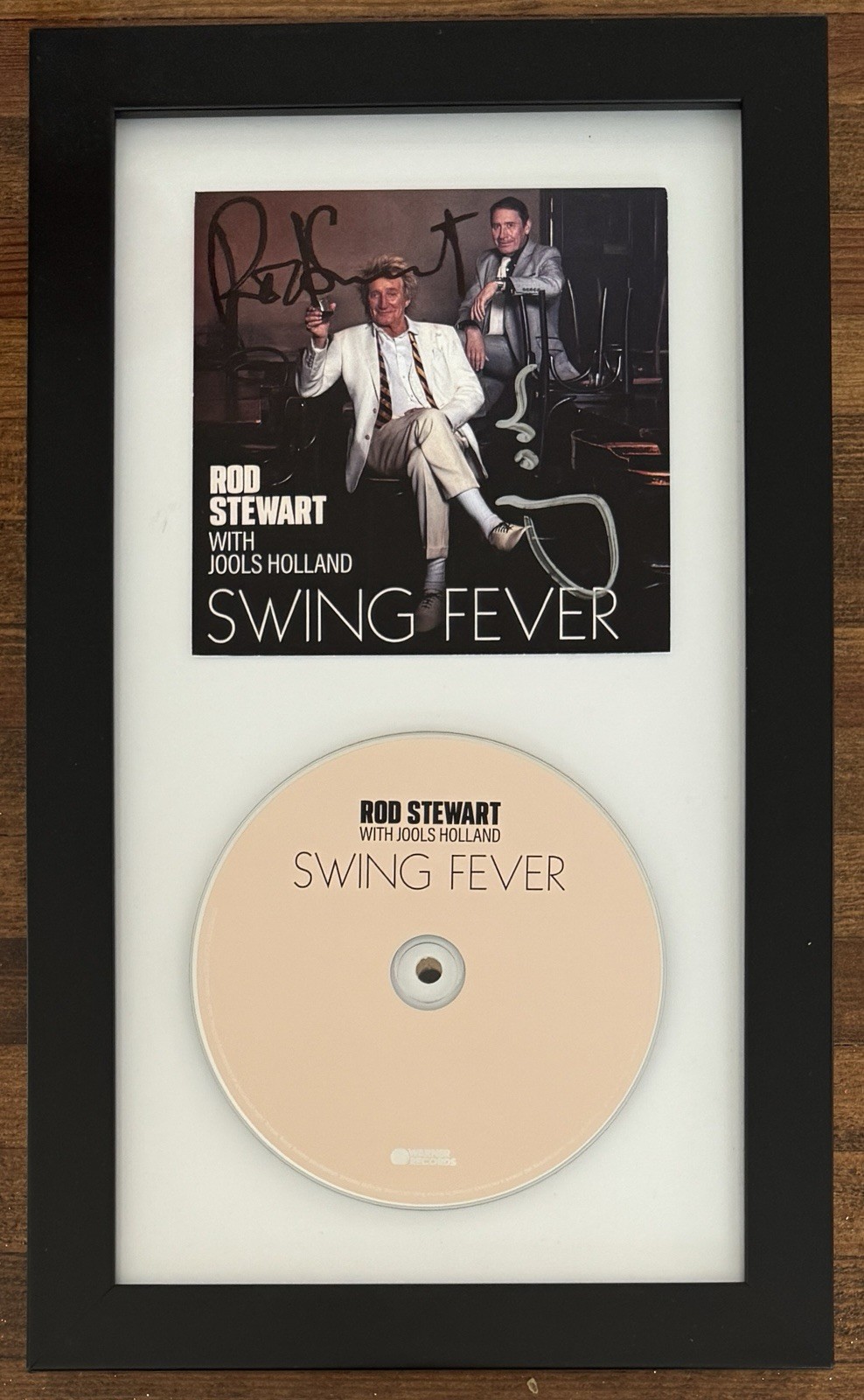 FRAMED SIGNED Rod Stewart Jools Holland Swing Fever Cover Card & CD PSA DNA COA