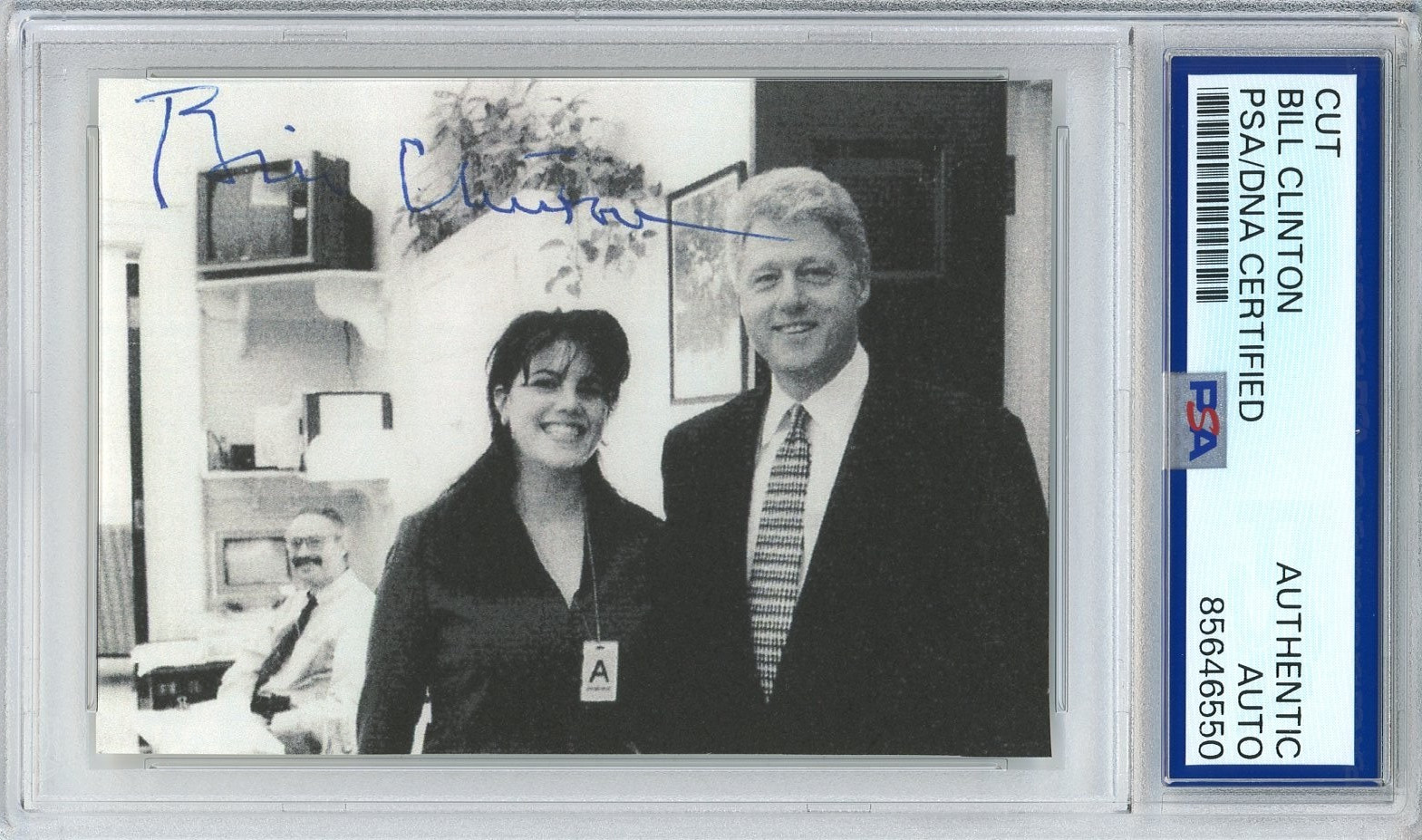 President Bill Clinton SIGNED Monica Lewinsky Picture Cut PSA DNA COA Authentic