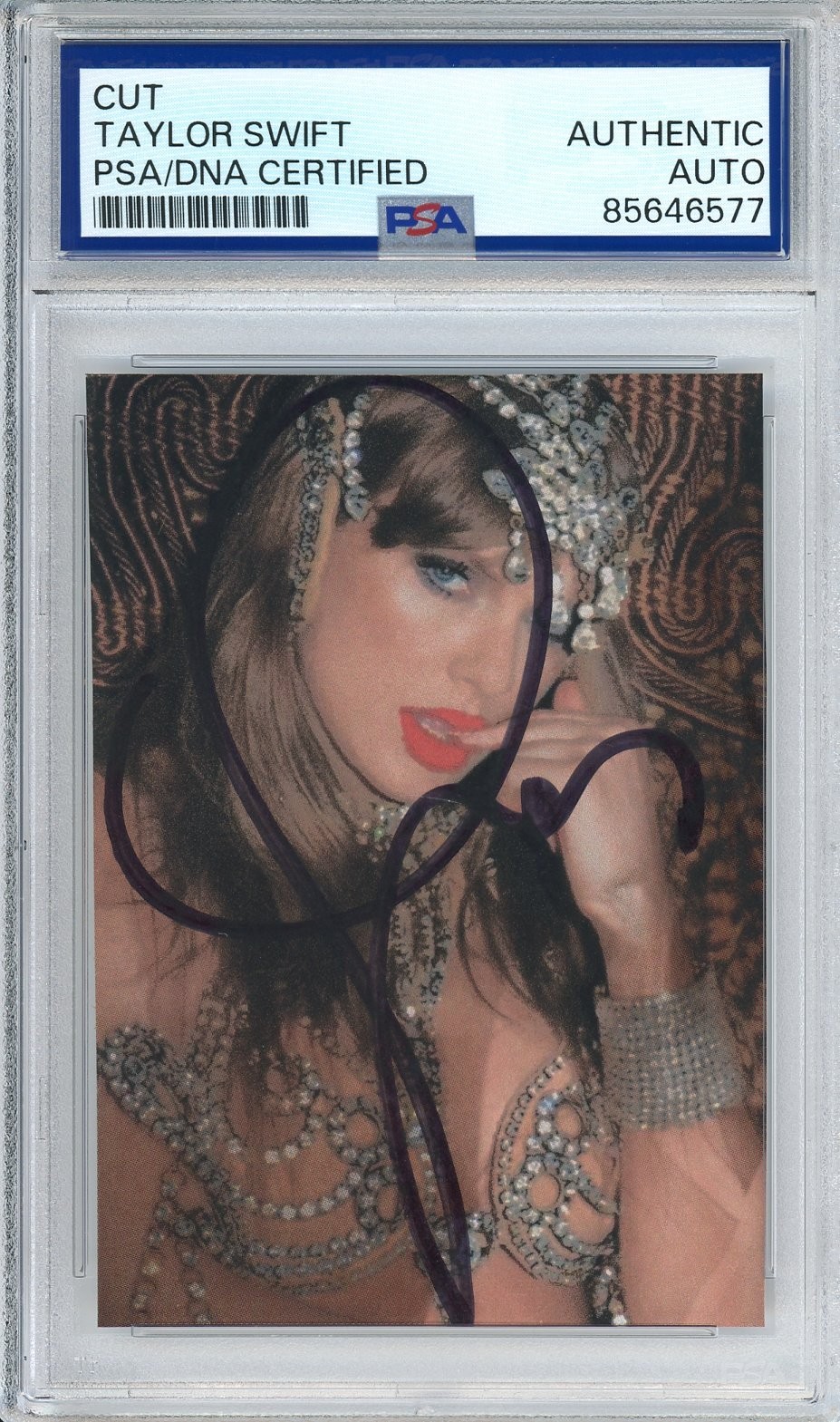 TAYLOR SWIFT SIGNED Life of A Showgirl SEXY Picture Cut AUTOGRAPH PSA DNA COA