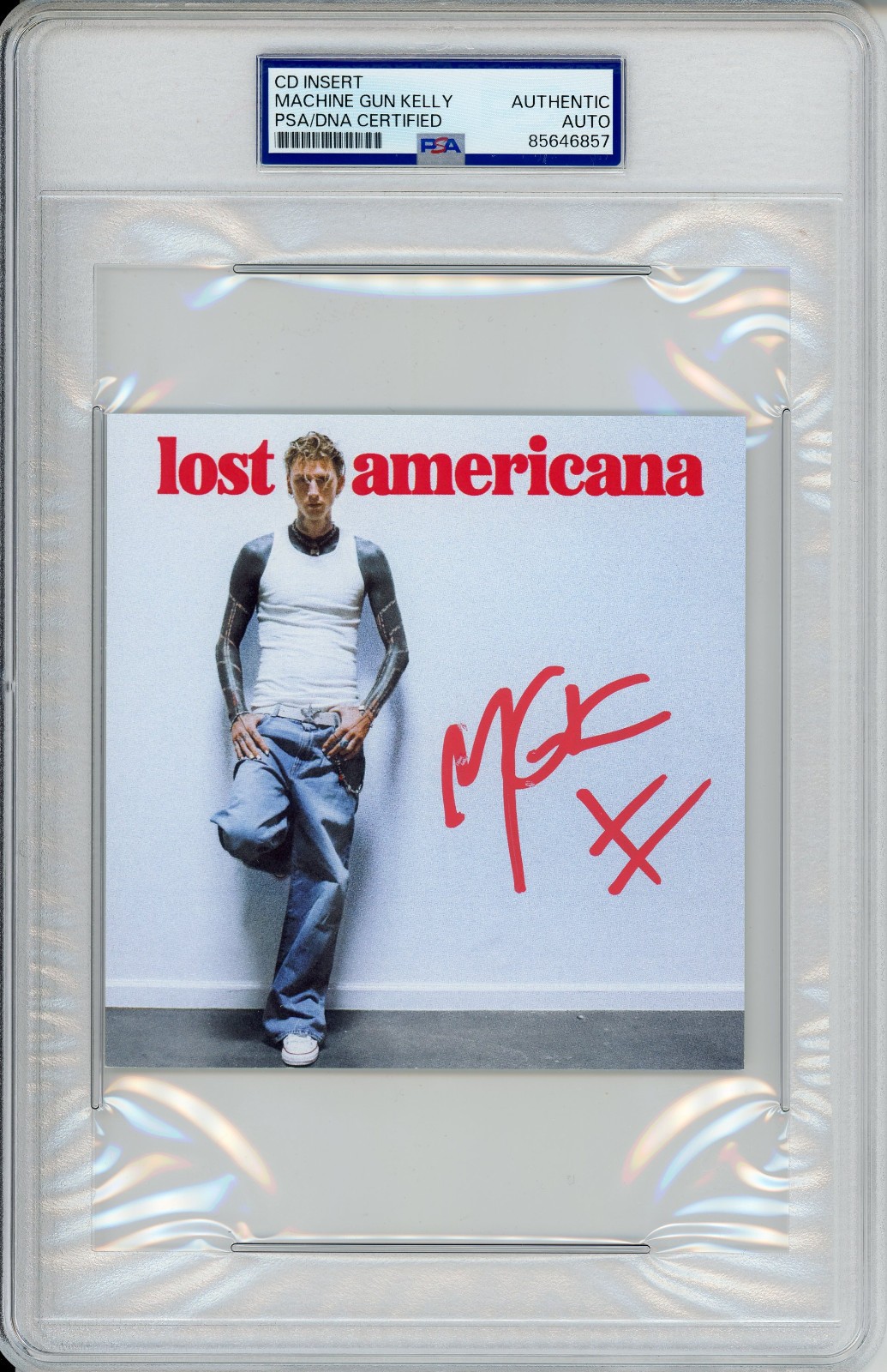 SIGNED Machine Gun Kelly Americana CD Cover Album Art Card PSA DNA COA Autograph