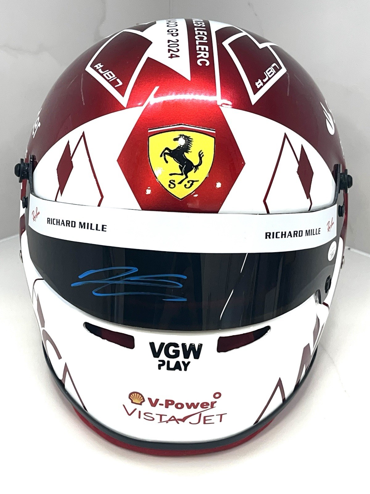 Charles Leclerc Signed 1:1 Full Size Helmet 2024 Monaco GP Ferrari JSA Certified